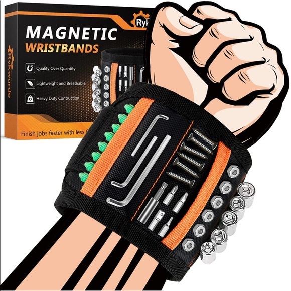 Magnetic Wristband Strong Magnets Holds Screws Nails Drilling Bits Tools - Picture 1 of 8